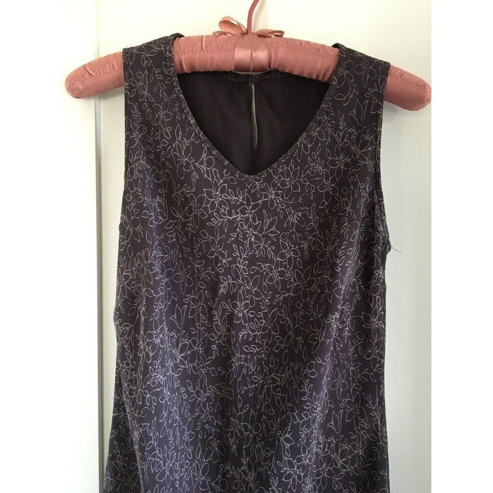 Purple Plum Floral Pattern Women's Size Small Lined Dress
